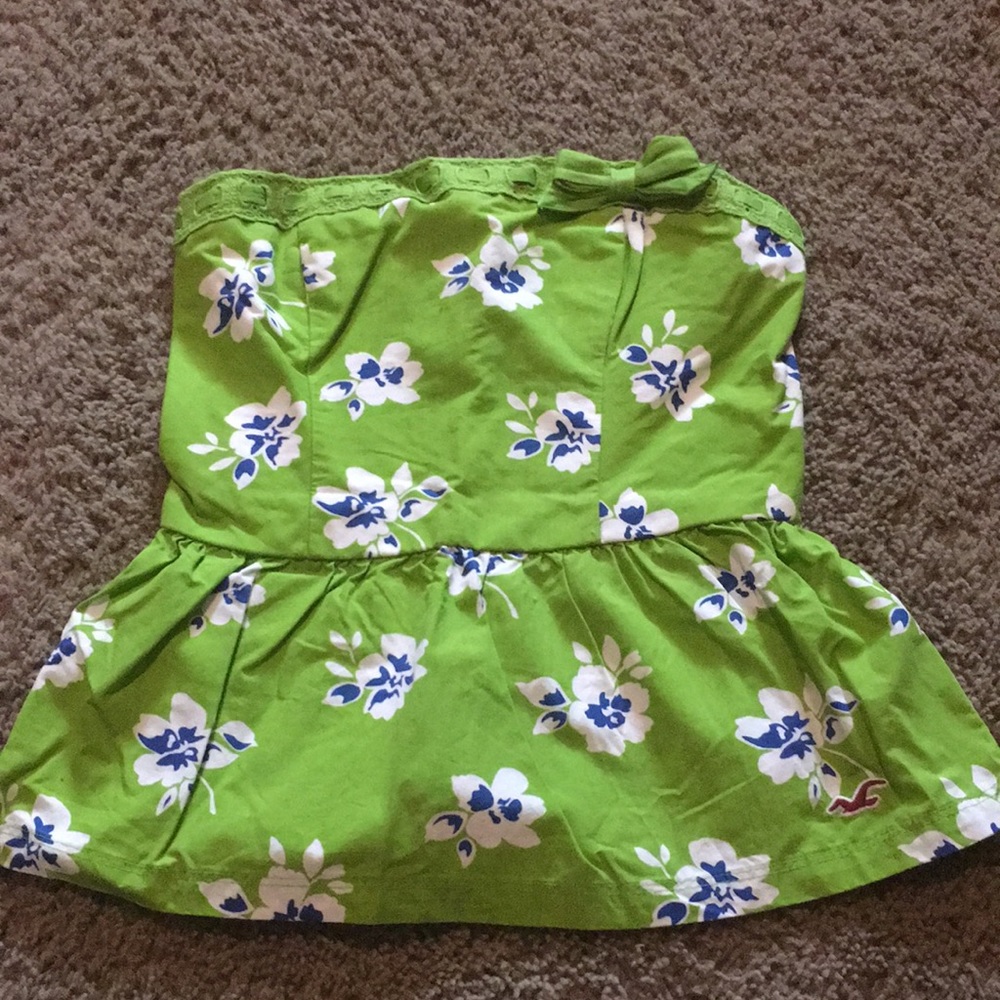 Hollister lime green strapless top Sz Jr. Medium